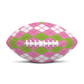 White Pink And Green Argyle Print Rugby Ball