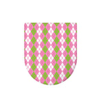 White Pink And Green Argyle Print Toilet Lid Cover