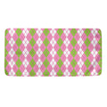 White Pink And Green Argyle Print Towel