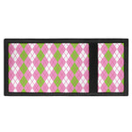 White Pink And Green Argyle Print Trifold Wallet
