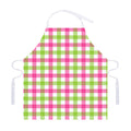 White Pink And Green Buffalo Plaid Print Adjustable Apron