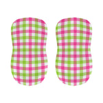 White Pink And Green Buffalo Plaid Print Bar Stool Covers
