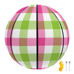 White Pink And Green Buffalo Plaid Print Basketball