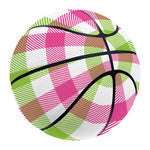 White Pink And Green Buffalo Plaid Print Basketball