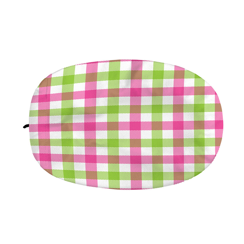 White Pink And Green Buffalo Plaid Print Car Side Mirror Covers