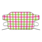 White Pink And Green Buffalo Plaid Print Car Windshield Snow Cover