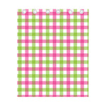 White Pink And Green Buffalo Plaid Print Curtain