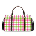 White Pink And Green Buffalo Plaid Print Duffel Bag