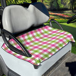 White Pink And Green Buffalo Plaid Print Golf Cart Seat Cover