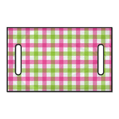 White Pink And Green Buffalo Plaid Print Golf Cart Seat Cover
