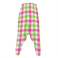 White Pink And Green Buffalo Plaid Print Hammer Pants