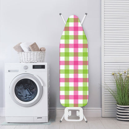 White Pink And Green Buffalo Plaid Print Ironing Board Cover