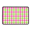 White Pink And Green Buffalo Plaid Print Kitchen Mat