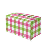 White Pink And Green Buffalo Plaid Print Leather Tissue Box Cover