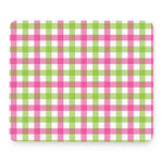 White Pink And Green Buffalo Plaid Print Mouse Pad