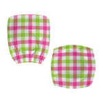 White Pink And Green Buffalo Plaid Print Office Chair Cover