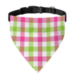 White Pink And Green Buffalo Plaid Print Over The Collar Dog Bandana