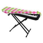 White Pink And Green Buffalo Plaid Print Piano Keyboard Cover
