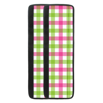 White Pink And Green Buffalo Plaid Print Refrigerator Handle Covers