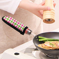 White Pink And Green Buffalo Plaid Print Skillet Handle Cover
