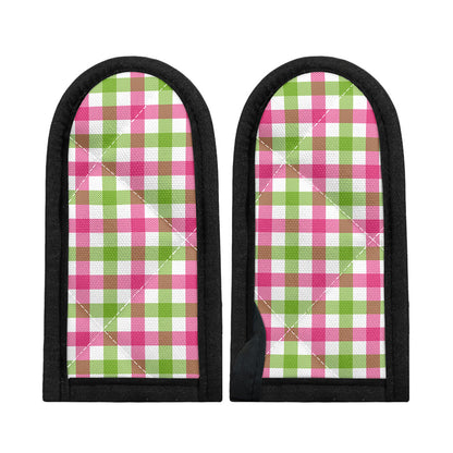 White Pink And Green Buffalo Plaid Print Skillet Handle Cover