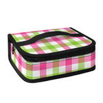 White Pink And Green Buffalo Plaid Print Small Lunch Bag