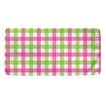 White Pink And Green Buffalo Plaid Print Towel