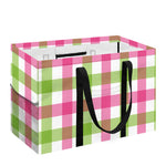 White Pink And Green Buffalo Plaid Print Utility Tote Bag