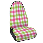 White Pink And Green Buffalo Plaid Print Waterproof Car Seat Cover