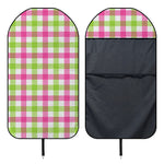 White Pink And Green Buffalo Plaid Print Waterproof Car Seat Cover