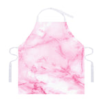 White Pink Marble Print Adjustable Apron