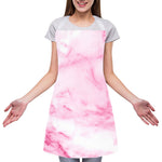 White Pink Marble Print Adjustable Apron