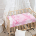 White Pink Marble Print Baby Crib Sheet
