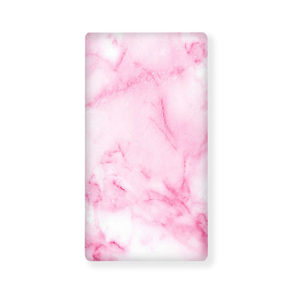 White Pink Marble Print Baby Crib Sheet