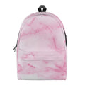 White Pink Marble Print School Backpack