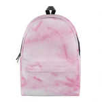 White Pink Marble Print Backpack