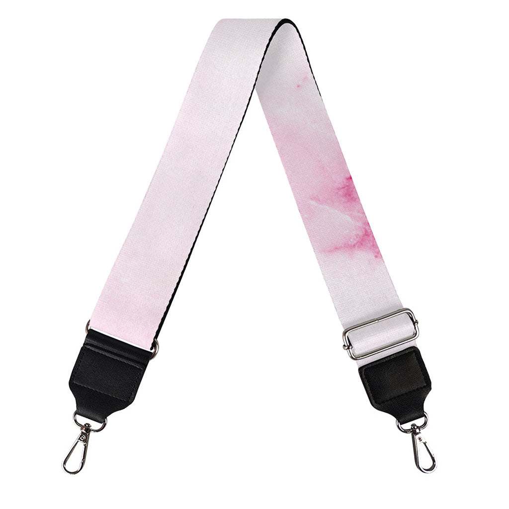 White Pink Marble Print Bag Strap
