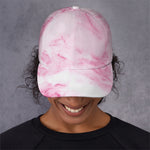 White Pink Marble Print Baseball Cap