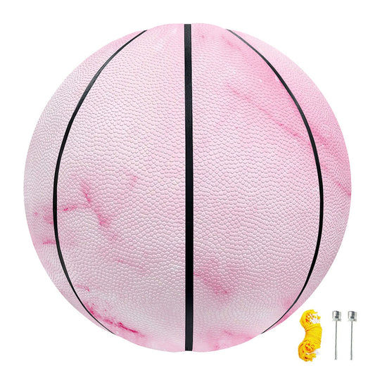 White Pink Marble Print Basketball