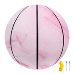 White Pink Marble Print Basketball
