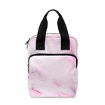 White Pink Marble Print Bible Tote Bag