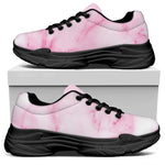 White Pink Marble Print Black Chunky Shoes
