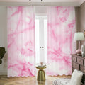 White Pink Marble Print Dimout Pencil Pleat Curtains