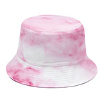 White Pink Marble Print Bucket Hat