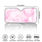 White Pink Marble Print Car Windshield Sun Shade