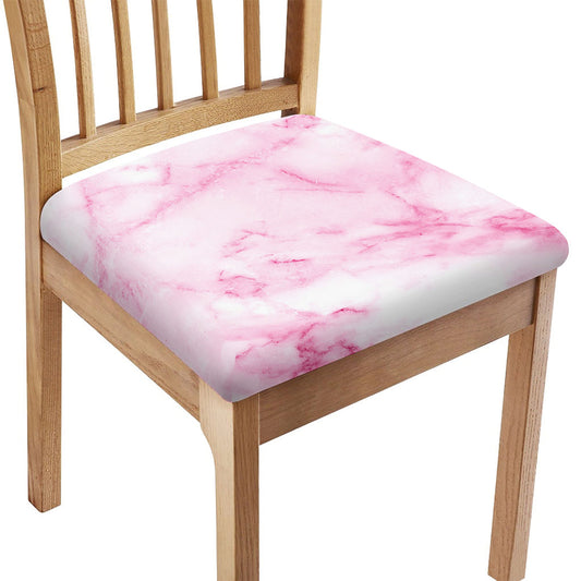 White Pink Marble Print Chair Cushion Cover
