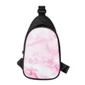 White Pink Marble Print Sling Bag