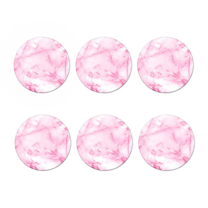 White Pink Marble Print Coaster Set