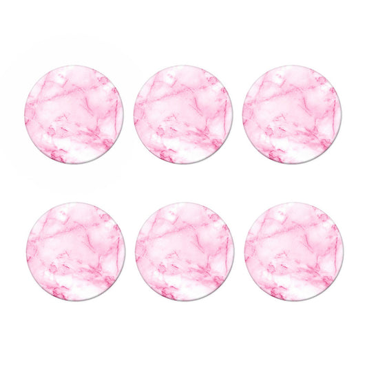 White Pink Marble Print Coaster Set