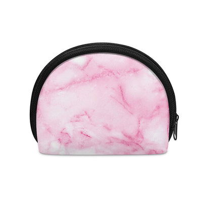 White Pink Marble Print Coin Purse